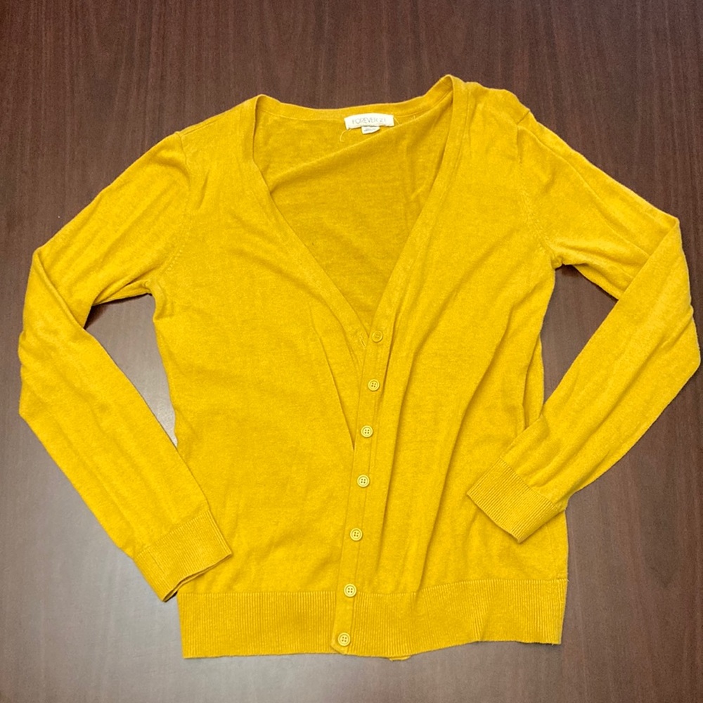 Forever 21 medium mustard yellow cardigan